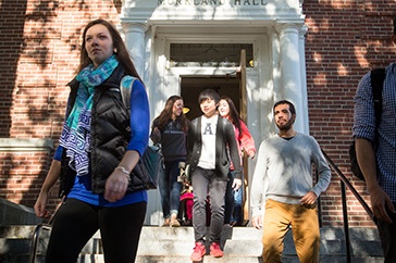 Students from the UNH College of Liberal Arts on campus in Durham, NH