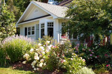 house with flowers
