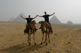 UNH students on camels 