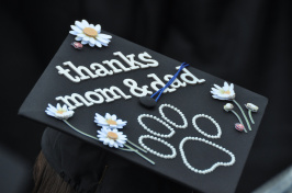 A UNH graduate's mortarboard