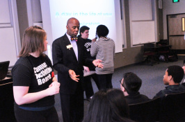 Richard Haynes with students
