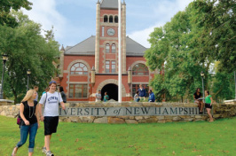 students walking in front of thompson hall