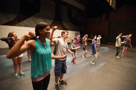 theatre students rehearsing at summer camp