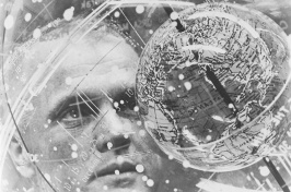 In February 1962, Astronaut John H. Glenn Jr. looks into a globe, technically the "Celestial Training Device" at the Aeromedical Laboratory at Cape Canaveral, Florida.