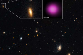 stars and galaxies in space, Credit: X-ray: NASA/CXC/UNH/D.Lin et al; Optical: NASA/STScI