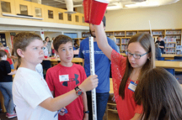 students working on a science project during UNH North Country STEMfest