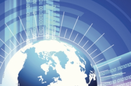 Illustration of globe with data numbers radiating out