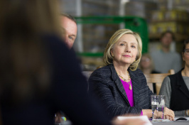 Hillary Clinton in a meeting