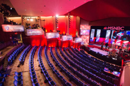 A view of the stage at UNH's Johnson Theatre