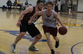 UNH School of Law basketball play driving to the hoop