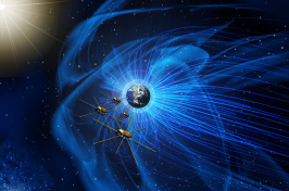 Illustration of satellites circling the Earth