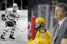 Kevin Dean on the ice and in coaching box