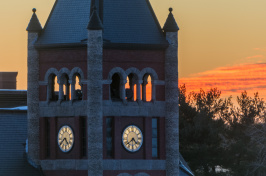 Thompson Hall at sunset