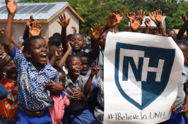 Ghanaian children cheering