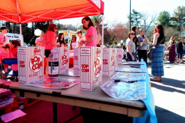 popcorn bags at a UNH Campus Activities Board booth