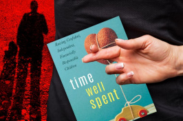 Time Well Spent book cover, a hand with fingers crosses and a menacing shadowy figure