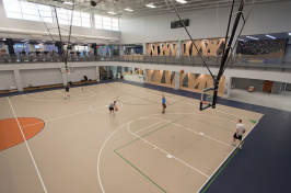 the basketball court at the new expanded Hamel Rec Center at UNH