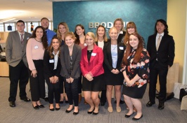 students and dean group at Brodeur Partners