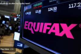 Equifax logo on a screen