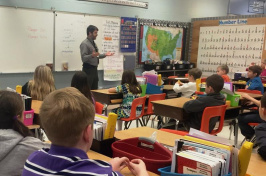 students in an elementary school classroom