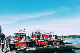 tugboats at a dock in Portsmouth