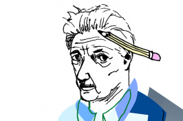 Illustration of UNH alumnus John Irving '65