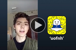UNH student Lubomir Rzepka '21 takes over the “uofnh” Snapchat account