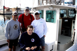 Boat captain Shawn Joyce and his mate Scott Perkins, took veterans Wayne Ross and Paul Pratt for a day of fishing (Alexander LaCasse)