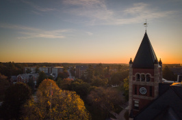UNH's Durham campus at sunset 