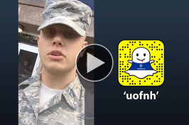Air Force ROTC cadet Sean Bowers ’20 takes over the UNH Snapchat account
