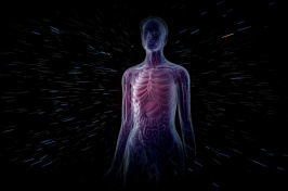 illustration of radiation entering a body