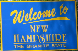 image of welcome to New Hampshire sign