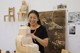 Sachiko Akiyama in her studio