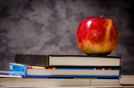 Image of Book, Apple and Blackboard