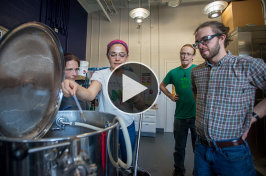 Students in the brewery at UNH