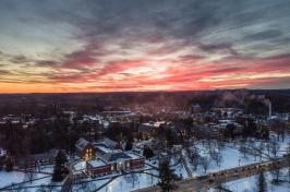 UNH campus at sunset - January 2018