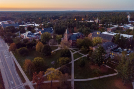 aerial view of UNH at sunrise