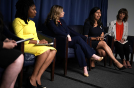 Florida State House candidate Anna Eskamani (second from right) speaks at a forum on the #MeToo movement Washington, D.C. on July 24, 2018.