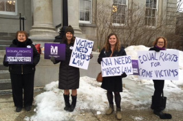 Supporters of Marsy's Law for N.H. outside the Statehouse on the day of a Senate Judiciary Committee hearing