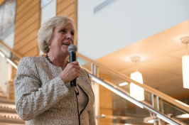 Dean Deborah Merrill-Sands at the UNH Peter T. Paul College of Business and Economics