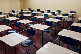 image of empty desks; pexels.com image