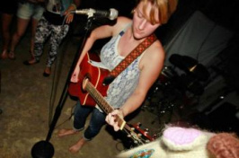 Hannah Peckham at a house show venue called “The Disco” in Keene on Aug. 6. Photo by Colin Middleton.