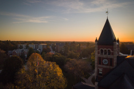 The UNH campus at sunset