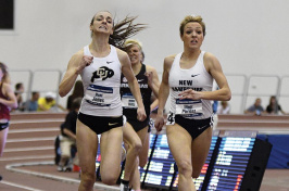 UNH graduate Elinor Purrier '18 clinching an NCAA title in the mile race