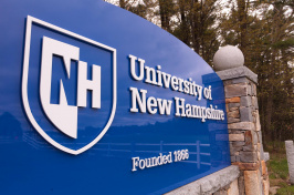 Sign at the entrance to the University of New Hampshire