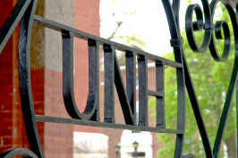 campus detail of cast iron UNH rail