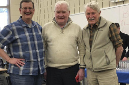 UNH associate professor Alan Baker poses with former graduate student Peter Siver and Professor Jim Haney
