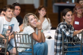 EcoQuest alumni listen to the speakers during the 20th anniversary celebration in the Huddleston Ballroom.