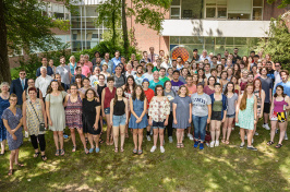 group photo of music department students, faculty and staff