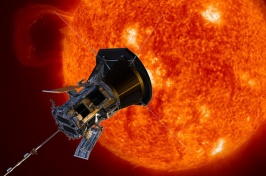 Illustration of Parker Solar Probe as it approaches the sun.
